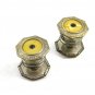 Art Deco Silvertone & Yellow Shell Snap Link Cufflinks Unmarked 103114