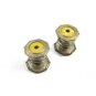 Art Deco Silvertone & Yellow Shell Snap Link Cufflinks Unmarked 103114