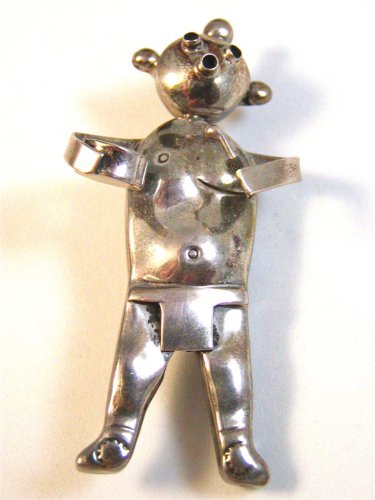 Rare Vintage Signed Sterling Silver Hopi Mud Man Brooch / Pendant