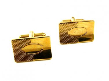 True Vintage Goldtone Dressy Cufflinks Unmarked 100714