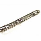 Edwardian Art Deco Sterliing Silver Amythests Filigree Bracelet Unbranded 7415