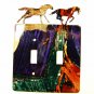 2 Wild Horses Running Free Double Light Switch Cover Plate by LaZart 030315Y