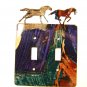 2 Wild Horses Running Free Double Light Switch Cover Plate by LaZart 030315Y