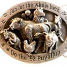 1992 Siskiyou Fun For The Whole Herd Puyallup Belt Buckle