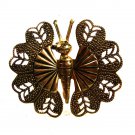 Vintage Goldtone Butterfly Brooch Unbranded 62915