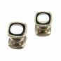 Deco Silvertone Mother Pearl Black Snap Link Cufflinks by Snap Link 103114