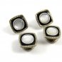 Deco Silvertone Mother Pearl Black Snap Link Cufflinks by Snap Link 103114