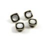 Deco Silvertone Mother Pearl Black Snap Link Cufflinks by Snap Link 103114