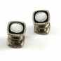Deco Silvertone Mother Pearl Black Snap Link Cufflinks by Snap Link 103114