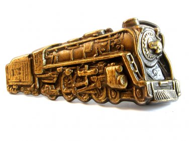 Vintage Train Locomotive Belt Buckle