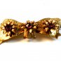 Vintage Flower Bow Brooch W/ Purple Stones
