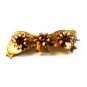 Vintage Flower Bow Brooch W/ Purple Stones