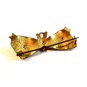 Vintage Flower Bow Brooch W/ Purple Stones