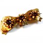 Vintage Flower Bow Brooch W/ Purple Stones