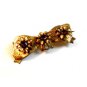 Vintage Flower Bow Brooch W/ Purple Stones