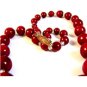 Vintage Huge Cherry Red Glass & Crystal Beads 22" Necklace