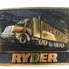 Vintage Solid Brass Ryder Truck Belt Buckle Unbranded 71715