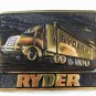 Vintage Solid Brass Ryder Truck Belt Buckle Unbranded 71715