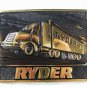 Vintage Solid Brass Ryder Truck Belt Buckle Unbranded 71715