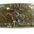 Vintage Pony Express 1860 - 1861 St Joe to Sacramento Belt Buckle #102213