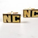 Vintage Goldtone Initial / Letters N. C. Cufflinks by Swank 72215