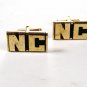 Vintage Goldtone Initial / Letters N. C. Cufflinks by Swank 72215