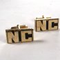 Vintage Goldtone Initial / Letters N. C. Cufflinks by Swank 72215