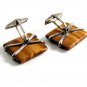 Unmarked Sterling Silver & Huge Tiger Eye Cufflinks 11262013