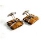 Unmarked Sterling Silver & Huge Tiger Eye Cufflinks 11262013