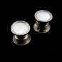 Art Deco Silvertone Mother of Pearl Cufflinks Bear Wilde KUM-A-PART 102714m