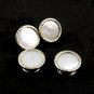 Art Deco Silvertone Mother of Pearl Cufflinks Bear Wilde KUM-A-PART 102714m
