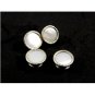 Art Deco Silvertone Mother of Pearl Cufflinks Bear Wilde KUM-A-PART 102714m