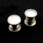 Art Deco Silvertone Mother of Pearl Cufflinks Bear Wilde KUM-A-PART 102714m