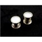 Art Deco Silvertone Mother of Pearl Cufflinks Bear Wilde KUM-A-PART 102714m