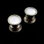 Art Deco Silvertone Mother of Pearl Cufflinks Bear Wilde KUM-A-PART 102714m
