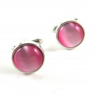 Silvertone & Pink Cufflinks 11062013rw