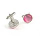 Silvertone & Pink Cufflinks 11062013rw