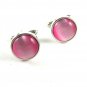 Silvertone & Pink Cufflinks 11062013rw