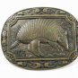 Vintage Armadillo Solid Brass Belt Buckle By Award Design Medals 71315