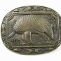 Vintage Armadillo Solid Brass Belt Buckle By Award Design Medals 71315