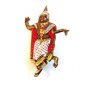 Vintage Siam Enameled Goddess Brooch Marked Royal