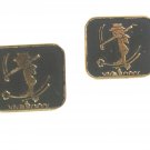 True Vintage Happy Golfer Cufflinks Unmarked 100714