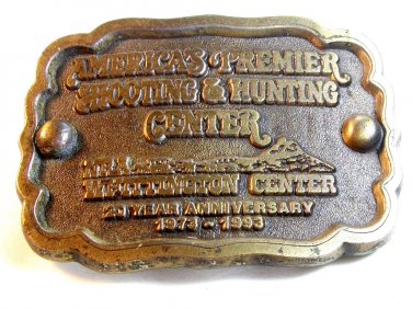 Vintage 1983 NRA Shooting & Hunting Center 20th Year Anniversary Belt Buckle