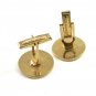True Vintage Goldtone Cufflinks Unmarked 100714e