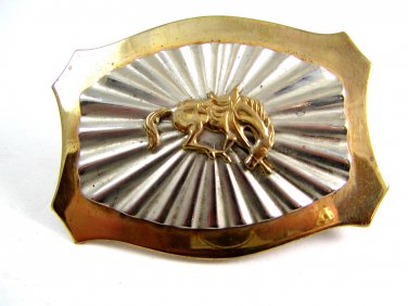Western Cowboy Rodeo Bowing Horse 2 Tone Belt Buckle