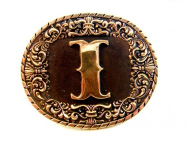 Vintage Solid Brass Initial or Letter I Belt Buckle