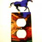 Running Wild Horse Double Outlet Cover Plate by Steel Images USA 6815DD