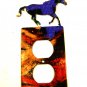 Running Wild Horse Double Outlet Cover Plate by Steel Images USA 6815DD