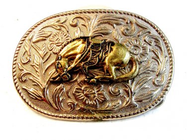 Vintage Bronching Horse Western Cowboy Rodeo Belt Buckle