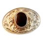 Vintage Silvertone & Brown Stone Belt Buckle